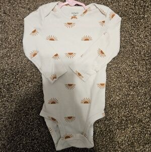 Carter's White Onesie with Orange Half Suns - 18 M